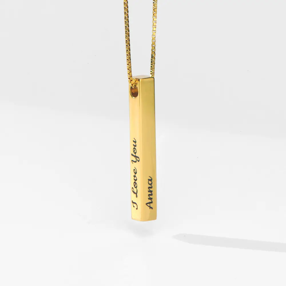 Pillar Bar Necklace - 18k Gold Vermeil